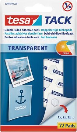 Tesa Tack Kétoldalas ragasztópont 72db - Átlátszó Tesa Tack Kétoldalas ragasztópont 72db - Átlátszó