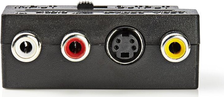 Nedis Scart - S-Video + 3x RCA (anya - anya) adapter - Fekete
