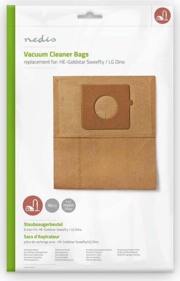 Nedis DUBG110HOL10 Porszívózsák HE-Goldstar Sweefty/LG Dino helyettesítő (10 db / csomag)