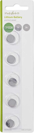 Nedis CR12205BL Lítium CR1220 Gombelem (5db/csomag)