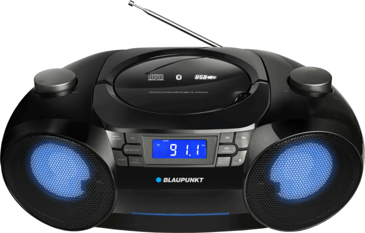 Blaupunkt BB31LED Rádió és USB Boombox - Fekete Blaupunkt BB31LED Rádió és USB Boombox - Fekete