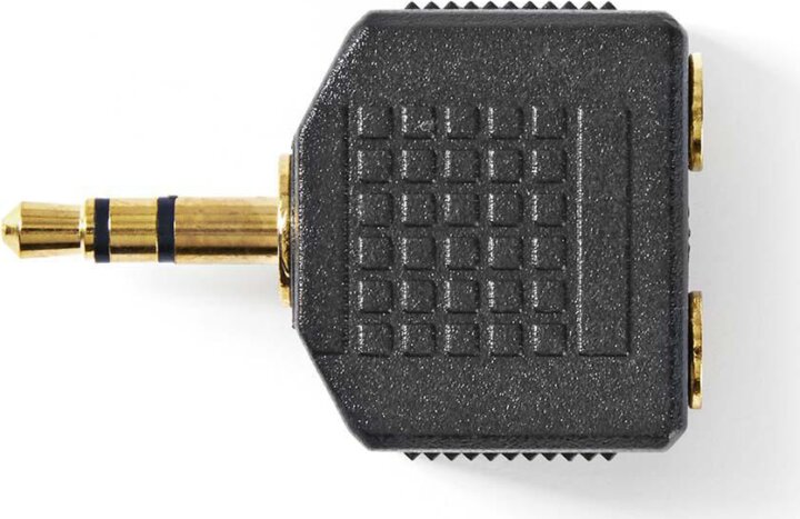 Nedis JACK - JACK Sztereó audió adapter (3.5mm jack apa - 2x3.5mm jack anya) Fekete