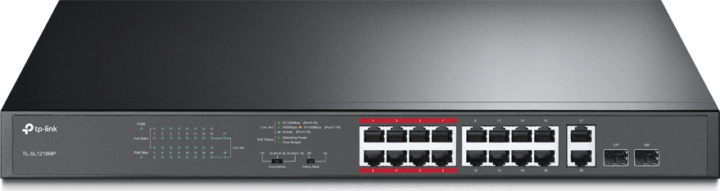 TP-LINK TL-SL1218MP Gigabit Switch Fekete