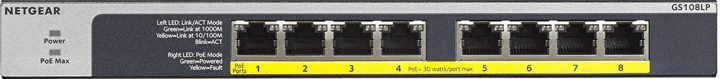 Netgear GS108LP-100EUS Gigabit Switch Ezüst