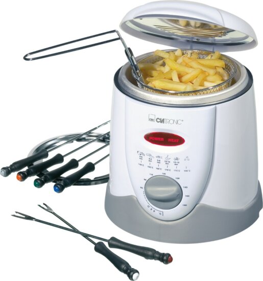 Clatronic FFR 2916 Fondue-Fritteuse Olajsütő 1L - Fehér Clatronic FFR 2916 Fondue-Fritteuse Olajsütő 1L - Fehér