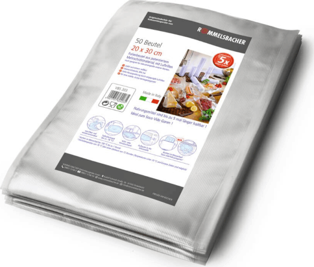 Rommelsbacher 20cm x 30cm Vákuumcsomagoló Fólia (50 db / csomag) Rommelsbacher 20cm x 30cm Vákuumcsomagoló Fólia (50 db / csomag)