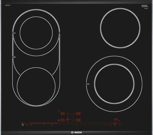 Bosch PKM675DP1D Serie 8 Üvegkerámia Főzőlap - Fekete