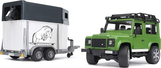 Bruder: Land Rover defender terepjáró lóval és lószállítóval Bruder: Land Rover defender terepjáró lóval és lószállítóval