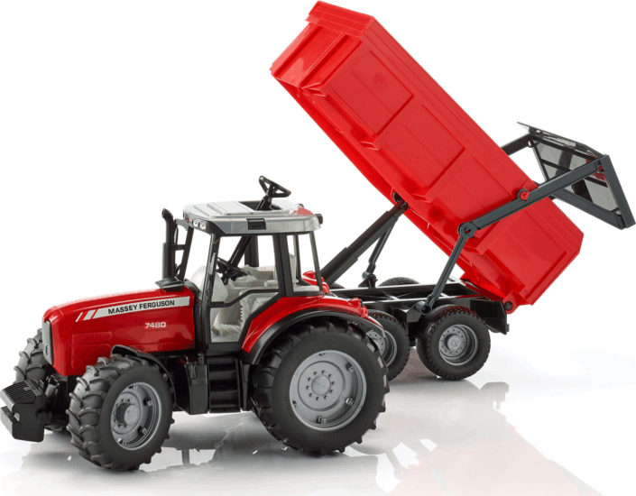 Bruder Massey Ferguson 7480 pótkocsival Piros