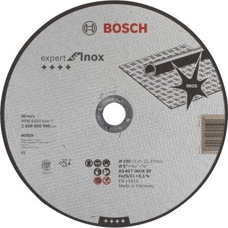 Bosch 2608600096 Expert for Inox 230 mm Darabolótárcsa egyenes Bosch 2608600096 Expert for Inox 230 mm Darabolótárcsa egyenes