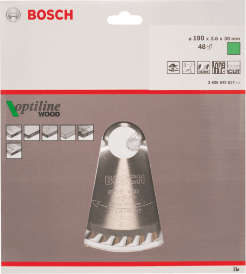 Bosch Optiline Fa Körfűrészlap Ø 190mm 48 fog