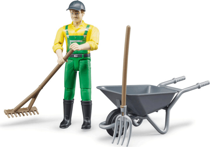 Bruder Bworld Mezőgazdasági munkás munkaeszközökkel