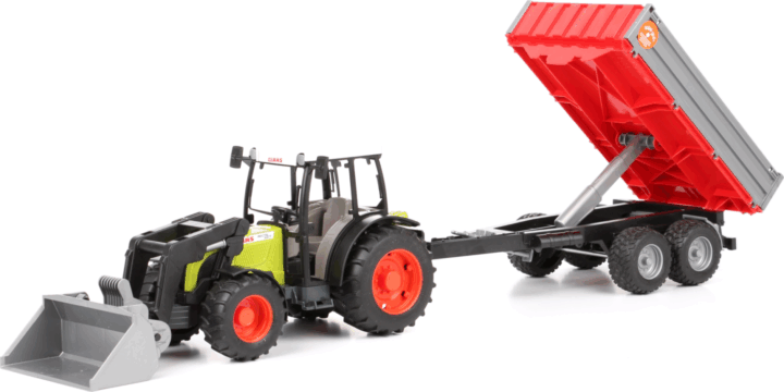 Bruder Claas Nectis 267 F markolós traktor utánfutóval (1:16)