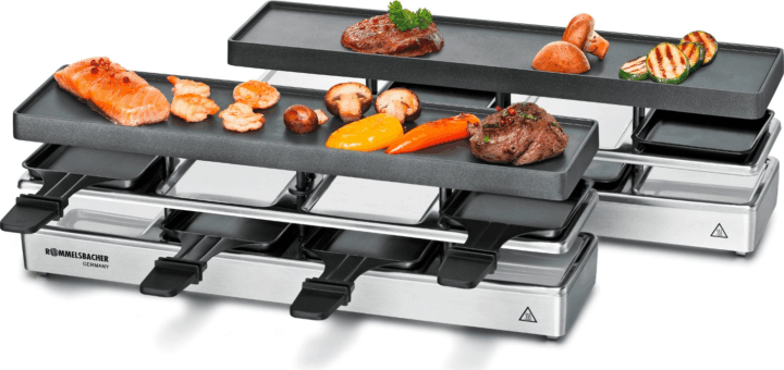 Rommelsbacher RC 1600 Elektromos grillsütő raklett 8 személyre (4+4) Rommelsbacher RC 1600 Elektromos grillsütő raklett 8 személyre (4+4)