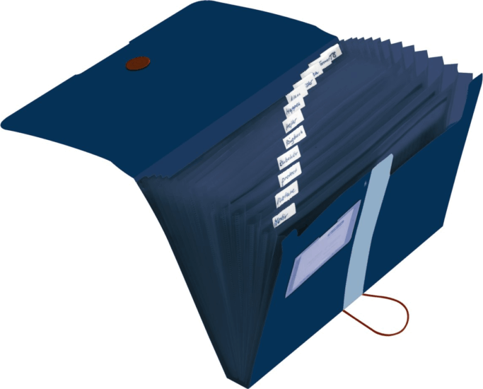 Herlitz Újrahasznosított A4 12 rekeszes mappa - Sötétékék