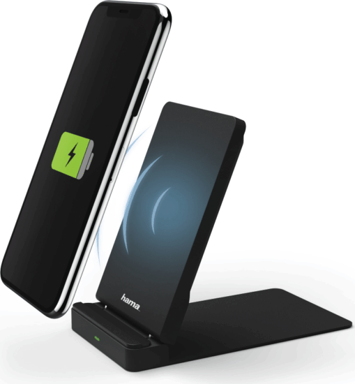 Hama Vezeték nélküli QI-FC10S asztali mobiltelefon töltő 10W Fekete