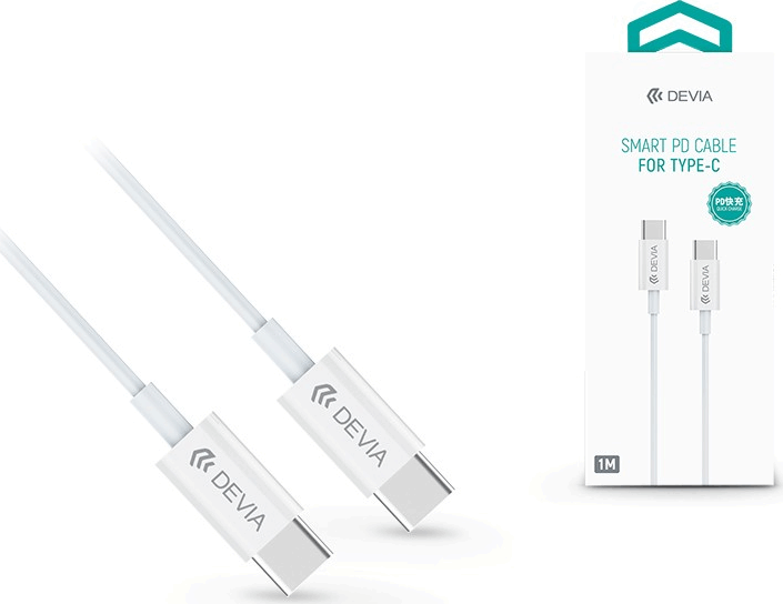Devia Smart PD 3A USB Type-C Gyorstöltő Adat- és töltőkábel 1m - Fehér