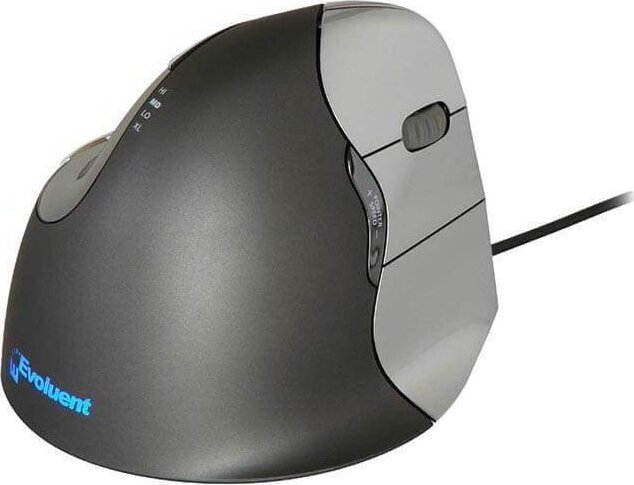 Evoluent Vertical Mouse 4 Right Vezetékes ergonomikus jobbkezes egér - Ezüst/Fekete