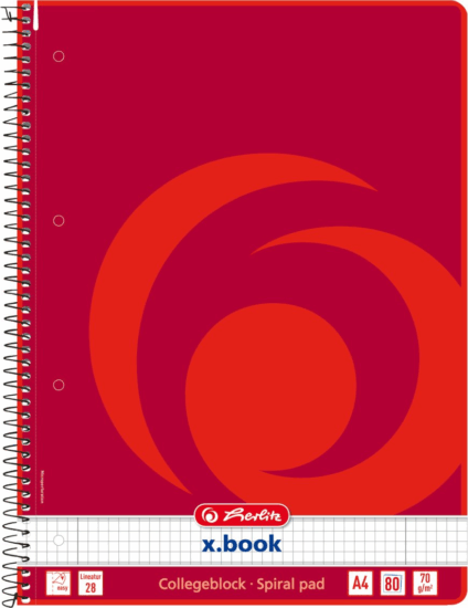 Herlitz 80 lapos A4 négyzetrácsos spirálfüzet