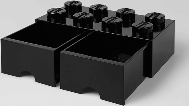 LEGO 40061733 Brick Drawer 8 Tárolódoboz - Fekete LEGO 40061733 Brick Drawer 8 Tárolódoboz - Fekete