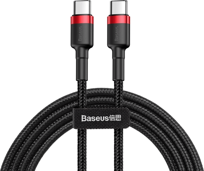 Baseus Cafule USB-C apa - USB-C apa Adat- és töltőkábel 2m - Fekete/Piros