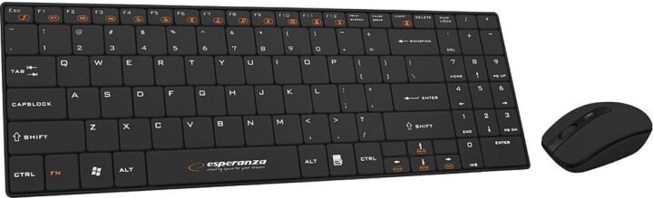 Esperanza EK122K Vezeték nélküli Billentyűzet US + Egér - Fekete