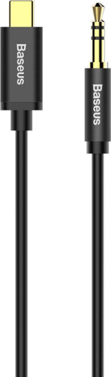Baseus Yiven USB-C - JACK Összekötő kábel 1.2m (USB-C apa - 3.5mm jack apa) Fekete