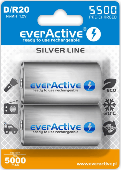 everActive Silver Line R20 D 5500 mAh Ni-MH Elem (2 db / csomag)
