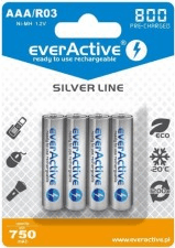 EverActive Silver Line R03 AAA 800 mAh Ni-MH Újratölthető elem (4 db / csomag)