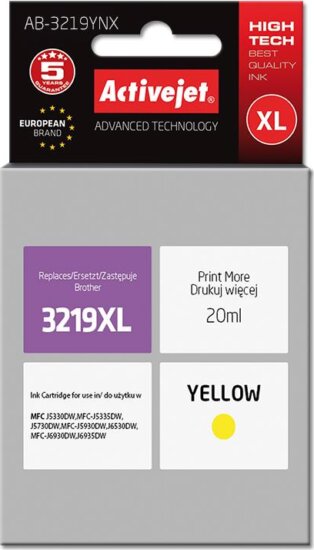 ActiveJet (Brother LC3219Y) Tintapatron Sárga
