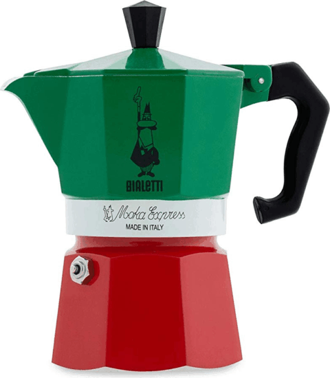 Bialetti Moka Express Italia 3 személyes kotyogós kávéfőző - Zöld/Fehér/Piros Bialetti Moka Express Italia 3 személyes kotyogós kávéfőző - Zöld/Fehér/Piros