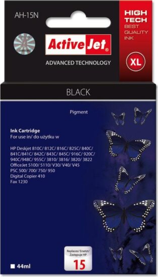 ActiveJet (HP 15 C6615N) Tintapatron Fekete ActiveJet (HP 15 C6615N) Tintapatron Fekete