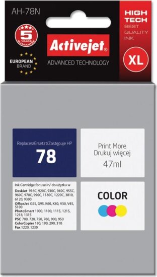 ActiveJet (HP 78 C6578D) Tintapatron Tricolor ActiveJet (HP 78 C6578D) Tintapatron Tricolor