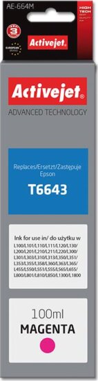 ActiveJet (Epson T6643) Tintapatron Magenta