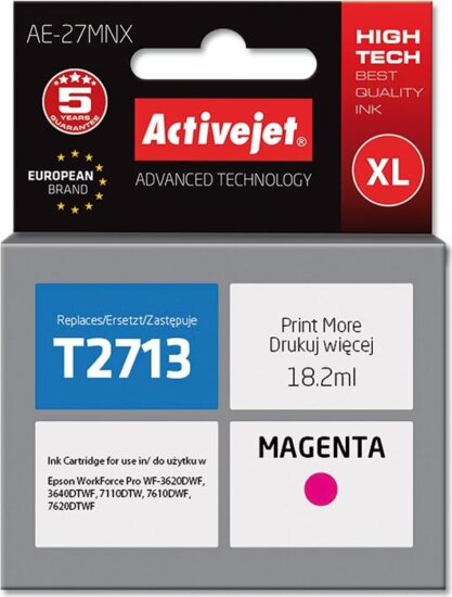 ActiveJet ( Epson 27XL T2713) Tintapatron Magenta ActiveJet ( Epson 27XL T2713) Tintapatron Magenta