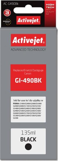 ActiveJet (Canon GI-490BK) Tintapatron Fekete