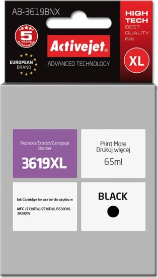ActiveJet (Brother LC3619Bk) Tintapatron Fekete