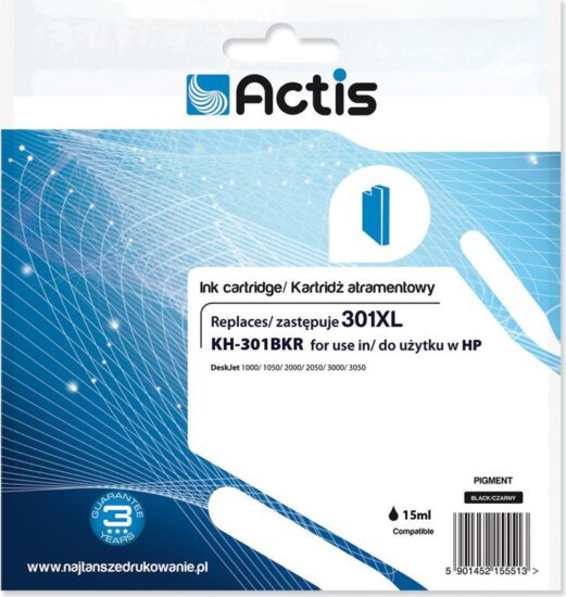 Actis (HP 301XL CH563EE) Tintapatron Fekete