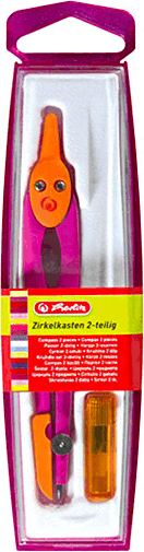 Herlitz Fém körző tartalék heggyel - Rózsaszín