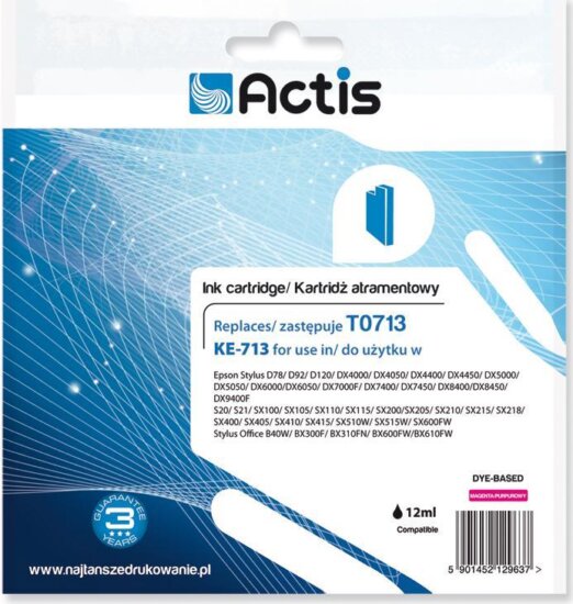 Actis (Epson T0713, T0893, T1003) Tintapatron Magenta Actis (Epson T0713, T0893, T1003) Tintapatron Magenta