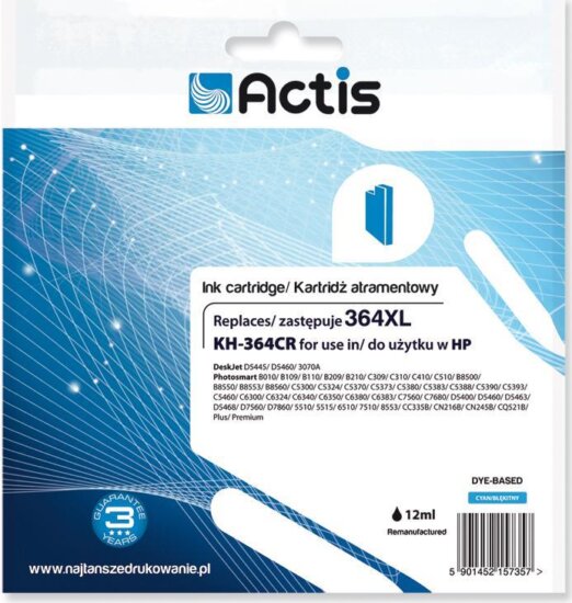 Actis (HP 364XL CB323EE) Tintapatron Cián Actis (HP 364XL CB323EE) Tintapatron Cián