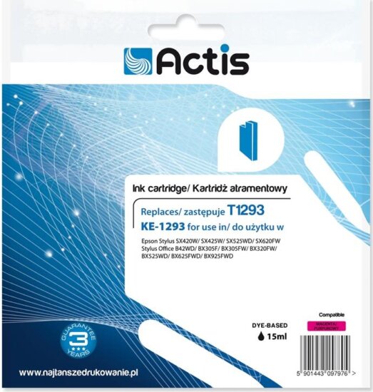 Actis (Epson T1293) Tintapatron Magenta Actis (Epson T1293) Tintapatron Magenta