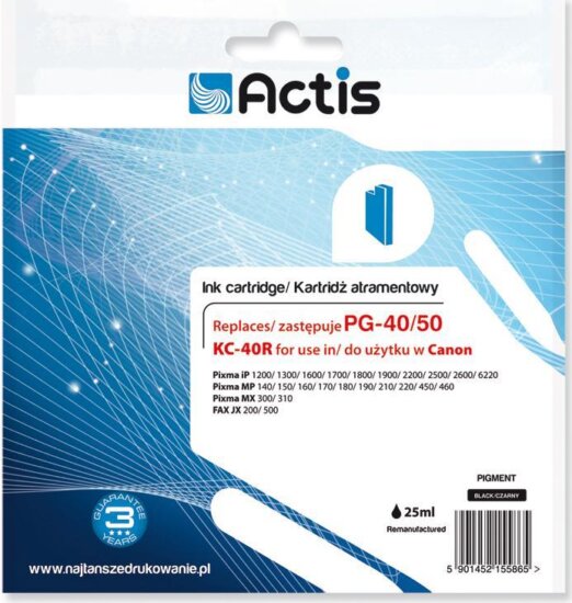 Actis (Canon PG-40/PG-50) Tintapatron Fekete