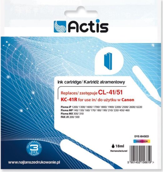 Actis (Canon CL-41/CL-51) Tintapatron Tricolor