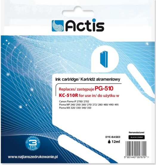 Actis (Canon PG-510) Tintapatron Fekete Actis (Canon PG-510) Tintapatron Fekete