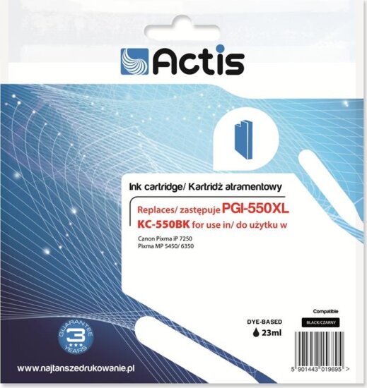 Actis (Canon PGI-550BK) Tintapatron Fekete