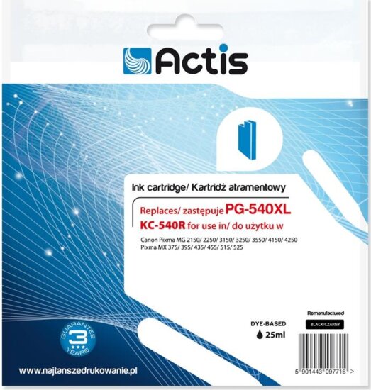 Actis (Canon PG-540XL) Tintapatron Fekete