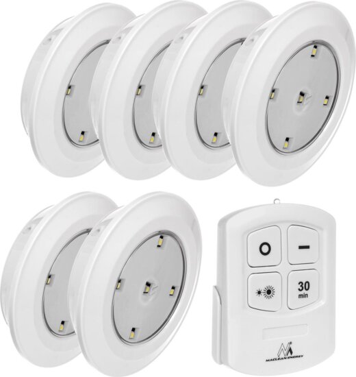 Maclean MCE165 Mennyezeti Elemes LED lámpa szett távirányítóval 6db - Fehér