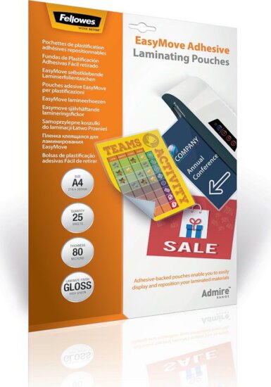 Fellowes Admire Easy Display 80 mikron A4 fényes Meleglamináló fólia (25 db)