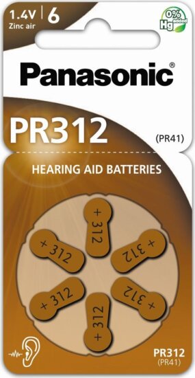 Panasonic PR312 Cink-levegő Hallókészülék Elem (6db/csomag) Panasonic PR312 Cink-levegő Hallókészülék Elem (6db/csomag)